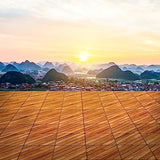 Interlocking Deck Tile (Pack of 10, 12"x12") Acacia Hardwood Deck Tile, Interlocking Patio Tile in Solid Acacia Wooden Oiled Finish Waterproof all WoodArtSupply