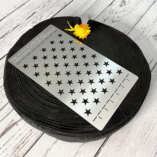 Aleks Melnyk No.429 Metal Stencil, American Flag 50 Star Stencil, Canton, Small Stencil, 1 PC, Template for Wood Burning, Engraving, Crafting, Aleks Melnyk