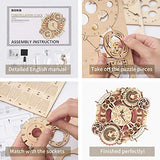 ROKR 3D Wooden Puzzle Clock Model 12"– DIY 168 PCS Mechanical Model Kit Toys Home Decor Elegant Gifts for Teens/Adults ROKR
