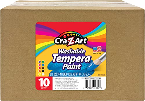 Cra-Z-art Washable Classic Paint Bulk Pack 8ct, Assorted Colors 4oz each  bottle, 32oz