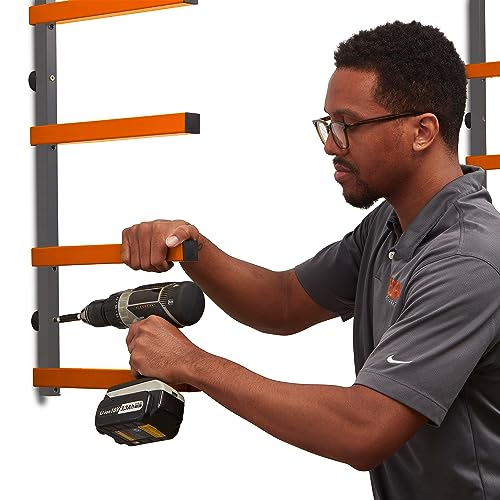 Bora Wood Organizer and Lumber Storage Metal Rack with 6-Level Wall Mount – Indoor and Outdoor Use, In Orange | PBR-001 - WoodArtSupply