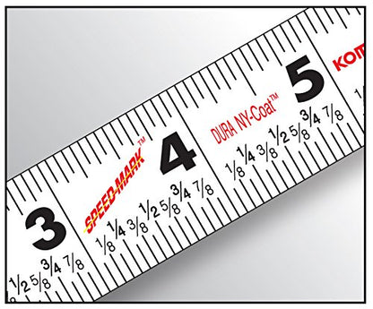 Komelon SL2912; 12' x 5/8" Self-Lock Speed Mark Tape Measure, Yellow, 12ft - Blade - WoodArtSupply