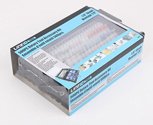 LINE10 Tools 500pc Rotary Tool Accessories Attachments Kit in Cantilever Storage Organizer Case Box Set LINE10 Tools