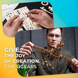 UGEARS Bayraktar TB2 Combat Drone - Powerful Wooden Airplane Drone Model Kit with Movable Rudders, Wing Ailerons, Moving Camera and Missiles Under UGEARS