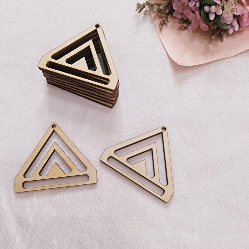 30PCS Chevron Triangle Earring Wood Findings,DIY Wood Blank Chevron Earring Hoops for Macrame (1.5") ACFENG