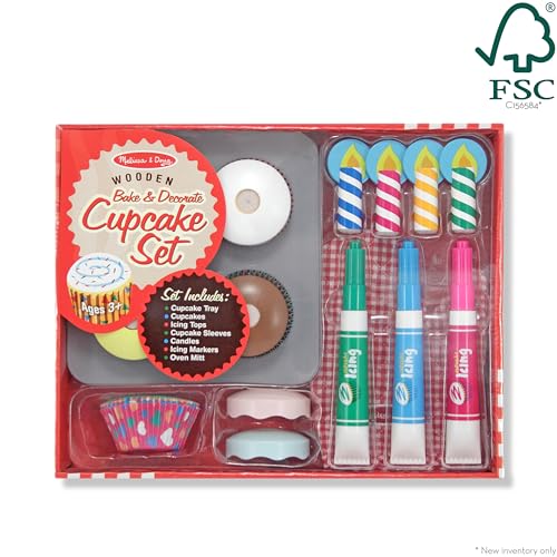 Melissa & Doug Bake and Decorate Wooden Cupcake Play Food Set Melissa & Doug