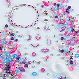 Make It Real - Crystal Dreams: Spellbinding Jewelry & Gems - DIY Charm Bracelet Making Kit - Friendship Bracelet Kit with Beads, Charms & Cord - Arts Make It Real
