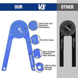 WORKPRO Aluminum Miter Saw Protractor, 7.3 Inch Angle Finder Featuring Precision Laser Engraved Scales for Inside and Outside Corner, Carpenters, WORKPRO