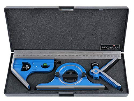 Accusize Industrial Tools Combination Square Set, 12''/300mm, 4 Pcs/Set, 0000-8108 Accusize Industrial Tools
