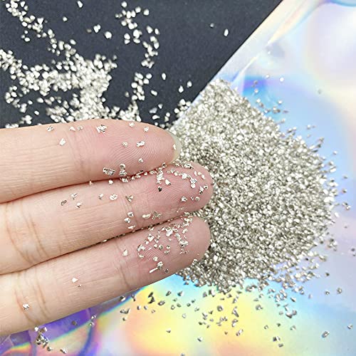 Jmassyang Crushed Glass Irregular Metallic Chips 100g Sprinkles Chunky Glitter for Nail Arts Craft Resin DIY Mobile Phone Case Vase Fillers Jewelry Jmassyang