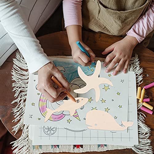 ARTIBETTER 28Pcs Unfinished Wood Cutouts Ocean Animals Wooden Paint Crafts for Kids Home Decor Ornament DIY Craft Art Project Octopus Shark Whale ARTIBETTER