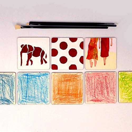 30Pcs 2.5 Inch Unfinished Wood Squares Ornament Round Corner Wooden Cutouts for DIY Crafts Coasters, Pyrography, Painting, Writing, Photo Props and esowemsn