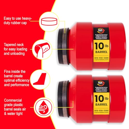 MJR Tumblers Multi-Barrel Rock Tumbler with Grit Media Kit - Durable Leak-Proof Rock Polisher for Kids and Adults Rock Tumbling Tool Geology Hobby MJR Tumblers