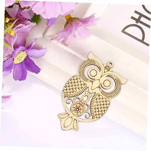 SEWACC 75 Pcs owl Wood Chips Wooden Craft Shapes Unfinished Wood Shapes DIY Handmade Wood Chips Wooden Animal Christmas Ornaments Torch Necklace for SEWACC