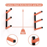 TORACK Lumber Storage Metal Rack, Wood Rack Organizer, 3-Level Wall Mount, Wood Storage System, Durable Sheet Screws, Workshop Rack(2PCAK) TORACK