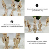 BESTOYARD 3pcs Unfinished Wood Nutcracker Ornaments Unpainted DIY Walnut Nutcracker Soldier Xmas Decoration Puppet Toys (Random Pattern) BESTOYARD