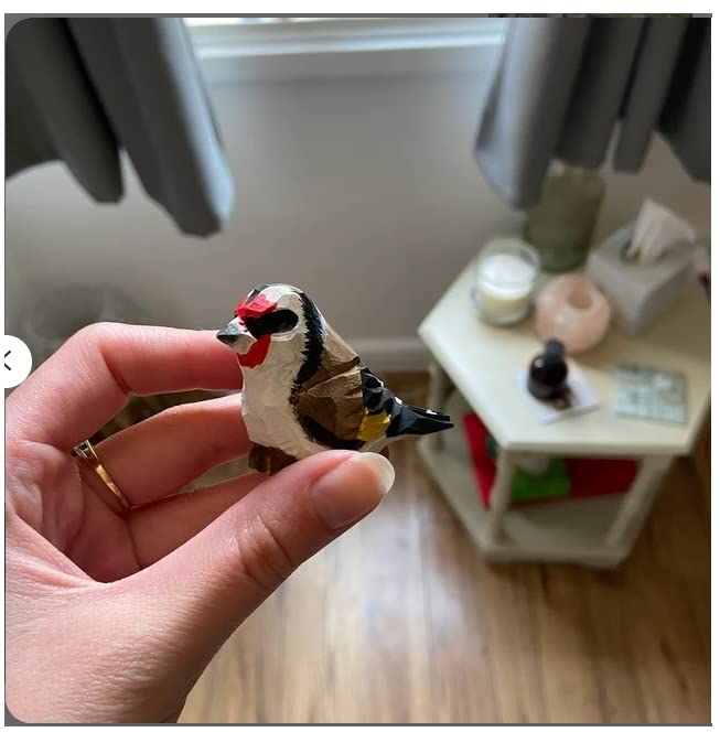 Selsela European Goldfinch Wood Finch Bird Figurine Miniature Garden ...