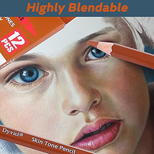 Dyvicl Skin Colored Pencils Skin Tone Pencils Portrait Set, 12 Colors –  WoodArtSupply