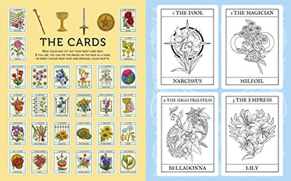 Create Your Own Flower Tarot Deck: A Complete Tarot Deck to Color - WoodArtSupply