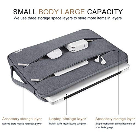 Voova 15 15.6 16 Inch Laptop Sleeve Case with Handle, Waterproof Computer Cover Bag with Pocket Compatible with MacBook Pro 15 16 M1 Pro/Max,15-16 Voova