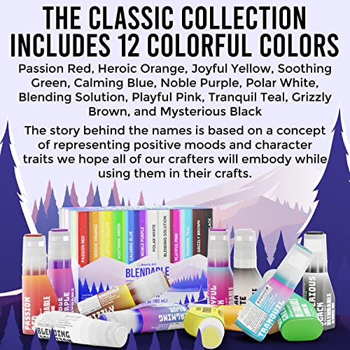 Bearly Art Alcohol Ink - The Colorful Collection - Blendable Rainbow Alcohol Inks Set - 0.5 fl oz (15 ml) Bottles - 12 Colorful Colors - Includes Bearly Art