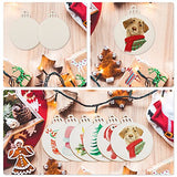 OurWarm 100pcs Natural Wood Slices 3.5inch, DIY Wooden Christmas Ornaments Unfinished Predrilled Wood Circles for Crafts Centerpieces Holiday Hanging OurWarm