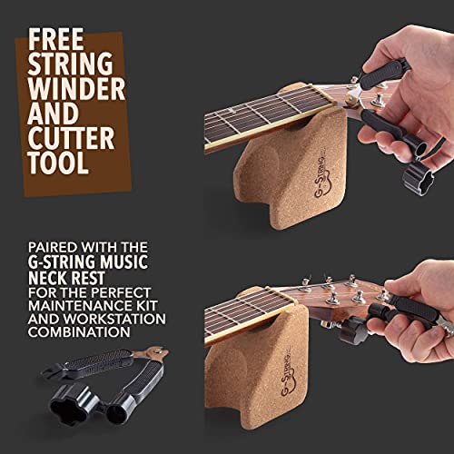 Guitar Neck Rest Cradle + Guitar String Winder Tool and Guitar String Cutter - Guitar Accessories Tool Kit for luthier Repair, Maintenance and G-String Music