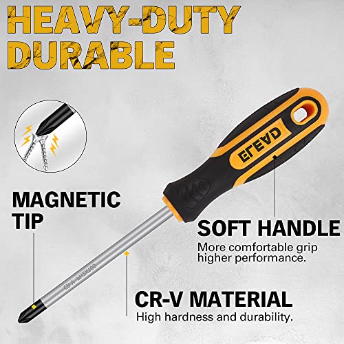11PCS Screwdriver Set 5 Phillips and 5 Slotted Tips magnetic screwdriver set screw driver work on small screws as well as large. Magnetizer ELEAD