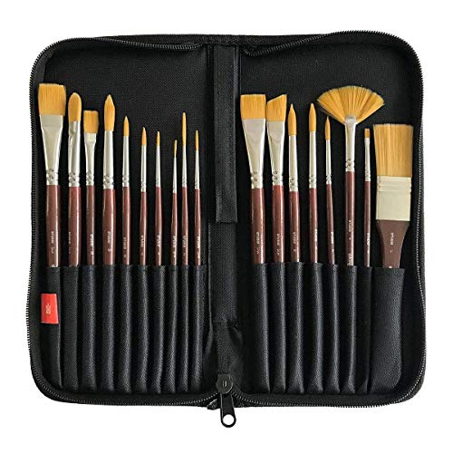 KINGART Fine Art Brush Set + Case - Set Of 18 - WoodArtSupply