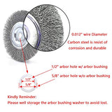 OSFTBVT 6" Bench Wire Wheel Brush | Coarse Crimped Steel Wire 0.012" with 5/8" Arbor for Bench Grinder - 1pack OSFTBVT