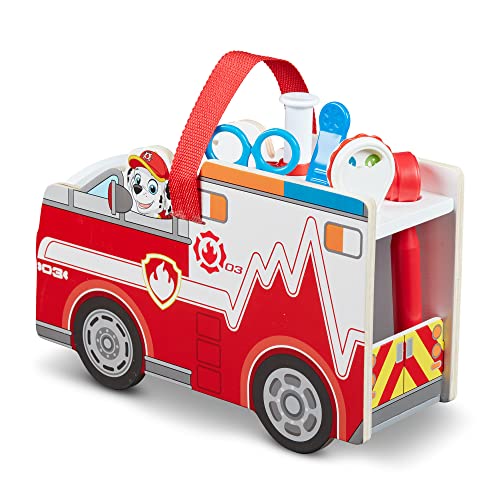 Melissa & Doug PAW Patrol Marshall's Wooden Rescue EMT Caddy (14 Pieces) - PAW Patrol Take-Along Pretend Play First Responder Rescue Kit, PAW Patrol Melissa & Doug