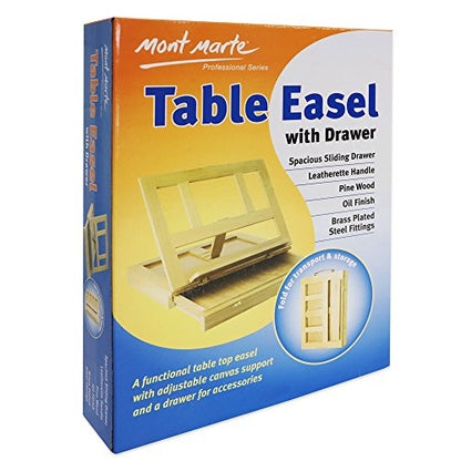 Mont Marte Table Easel w/Drawer - Pine - WoodArtSupply