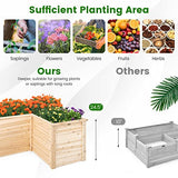 Giantex Raised Garden Bed, 47.5x47.5x24.5 Inch Wooden Planter Box, Outdoor L-Shaped Deep Garden Bed for Sapling Flower Herb Vegetable Fruit Giantex