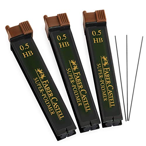 Faber-Castell Super-Polymer Refill Leads - 0.5mm HB - 3 Tubes - 36 Leads - WoodArtSupply