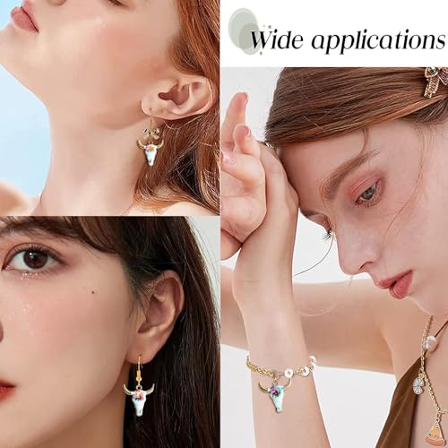 25 pcs Cowhead Gold Plated Enamel Pendants Metal Animals Charms Pendant for Earrings DIY Jewelry Making Necklace Bracelet Keychain Craft Findings SSYHQAX