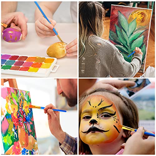 ESRICH Acrylic Paint Brushes Set,8Packs /80 Pcs, Nylon Brush Head, Suitable for Acrylic, Oil, Watercolor,Rock Body Face Nail Art,Perfect Suit of Art ESRICH