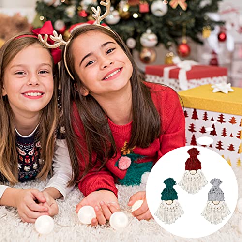 FREEBLOSS 6 Set DIY Macrame Christmas Gnomes Santa Claus Kit DIY Macrame Santa Claus for Christmas Tree Decor Christmas Tree Hanging Gnomes Santa Elf FREEBLOSS