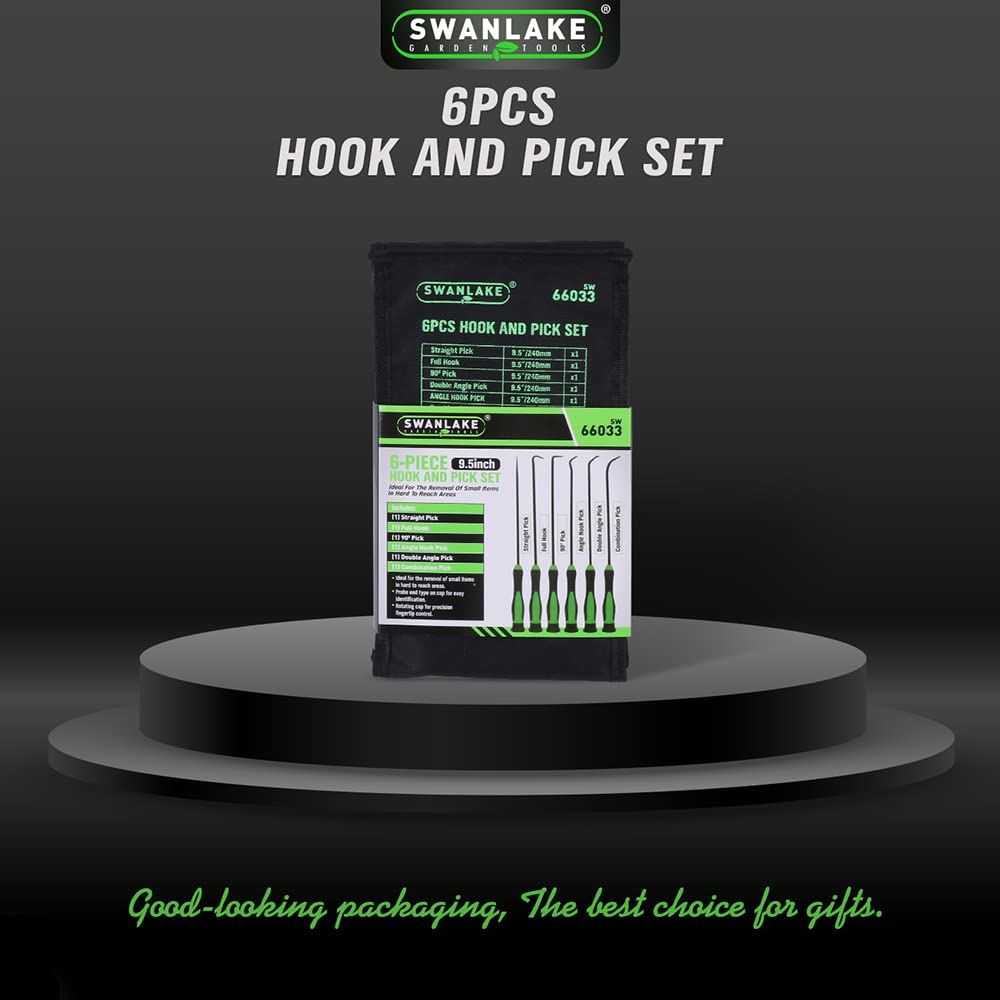 SWANLAKE Pick and Hook Set, Pick Tool Set for Car Auto Oil Seal/O-Ring Seal Gasket Pick Mini Hooks Puller Remover (6PCS) SWANLAKE GARDEN TOOLS