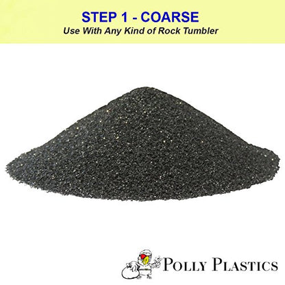 Polly Plastics Rock Tumbler Grit and Polish Refill Media Kit | 4-Steps Supplies for Tumbling and Polishing Stones and Gems | Professionals Adults and - WoodArtSupply