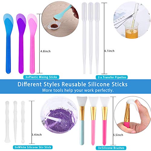 Resin Tools Set 22pcs, A3 Silicone Sheet, 100 ml Measuring Cups, Silicone  Mixing Cups, Silicone Brushes Stir Sticks Spoons, Pipette for Epoxy Resin