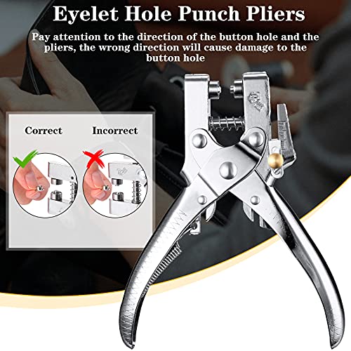 3/16 Inch Grommet Tool Kit Grommet Eyelet Plier Set Eyelet Hole Punch Pliers Grommet Hand Press Pliers with 200 Pieces of Grommets Eyelets for Shoes Honoson