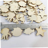 Abaodam 50pcs Pieces Unfinished Wood Dolphin DIY Ocean Creatures Nautical Wood Cutouts Blank Wooden Animals Octopus Wood Unfinished Wood Animal Abaodam