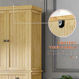 HOMCOM 72" Pinewood Large Kitchen Pantry Storage Cabinet, Freestanding Cabinet with Doors and Shelf Adjustability, Soft-Close Mechanism, Living Room HOMCOM