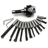 HFS (R) Boring Head R8 Shank Carbide Boring BAR Set Bridgeport Milling (F1-3IN 2/4IN 12PCS) HFS