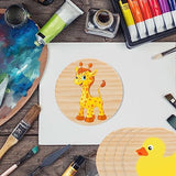 36Pcs Unfinished Wood Coasters-4" Unfinished Natural Wood Slices for Crafts Round with Non-Slip for Wedding Decoration/Blank Coasters Wood Kit DIY Yangbaga