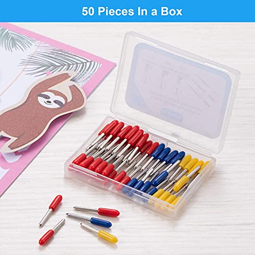 STREWEEK 50PCS Cutting Blades compatible for Cricut Explore Air/Air 2/Air 3/Maker 3, Fine Point Blades Consist of 10PCS 30°Shallow Cutting STREWEEK