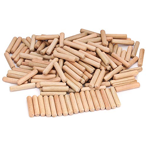 ZOENHOU 1000 PCS 6mm x 1 1/2‘’ Wooden Dowel Pins, Straight Dowel Rods Made of Hard Wood, Fluted Wood Dowel Plugs with Beveled Ends Tapered for Easy - WoodArtSupply