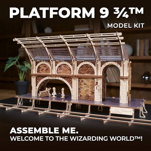 UGEARS Harry Potter Platform 9 ¾ 3D Puzzle - Wooden Model Kits for Adults to Build - Mechanical Wooden Model Kit - Compatible Hogwarts Express Train UGEARS