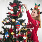 25 Pieces Christmas Wooden Gnome Cutouts Slices Unfinished Blank Wood Hanging Ornaments with 25 Ropes for Christmas Tree DIY Craft Making Painting PEVOGON