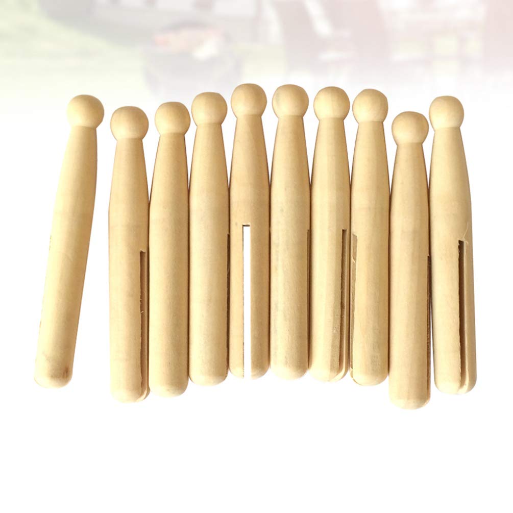 Healifty 10pcs Unfinished Wooden Peg Dolls Wooden Clothes pin Doll Peg Baby Doll Unfinished Clothespins Peg DIY Sticks Round Wooden clothespins Healifty
